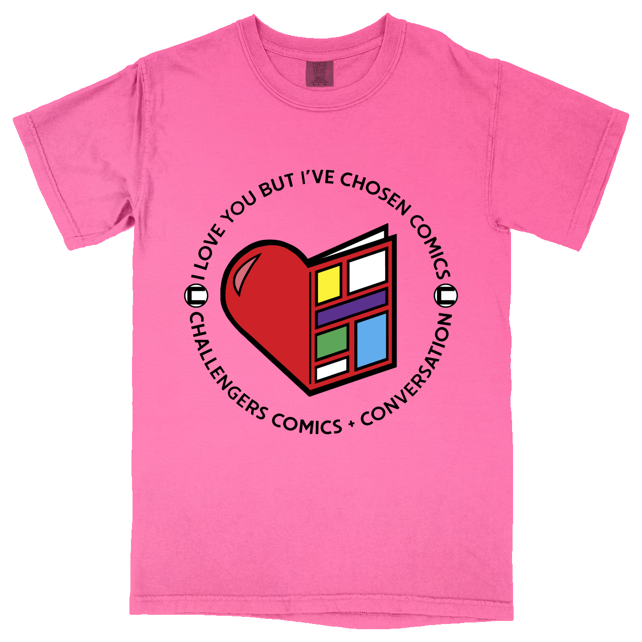 Comfort Colors Soft Heavyweight Tee - Hot Pink - front***Hot Pink|||Comfort Colors Soft Heavyweight Tee