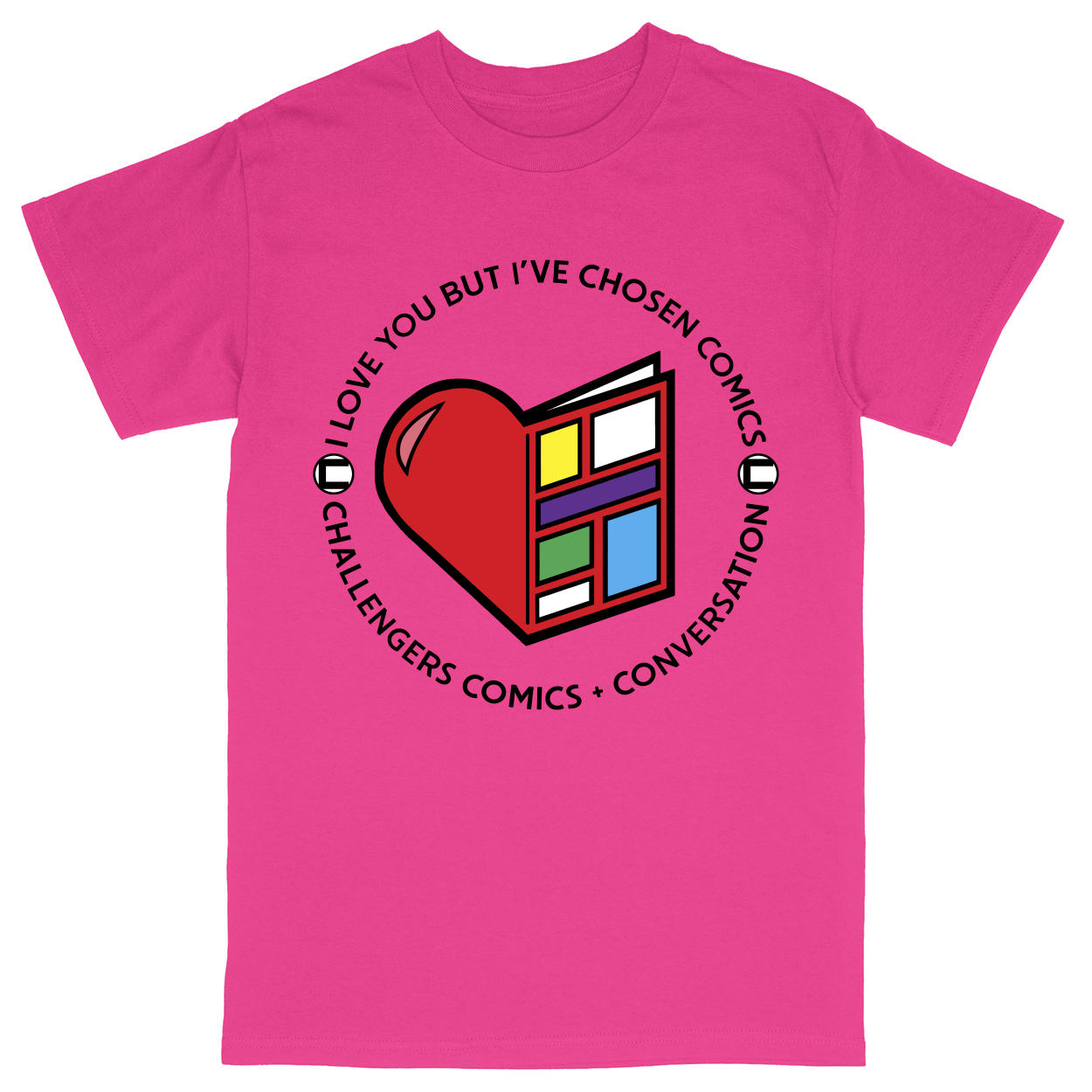 Basic Unisex Heavy Cotton T-Shirt - Hot Pink - front***Hot Pink|||Basic Unisex Heavy Cotton T-Shirt