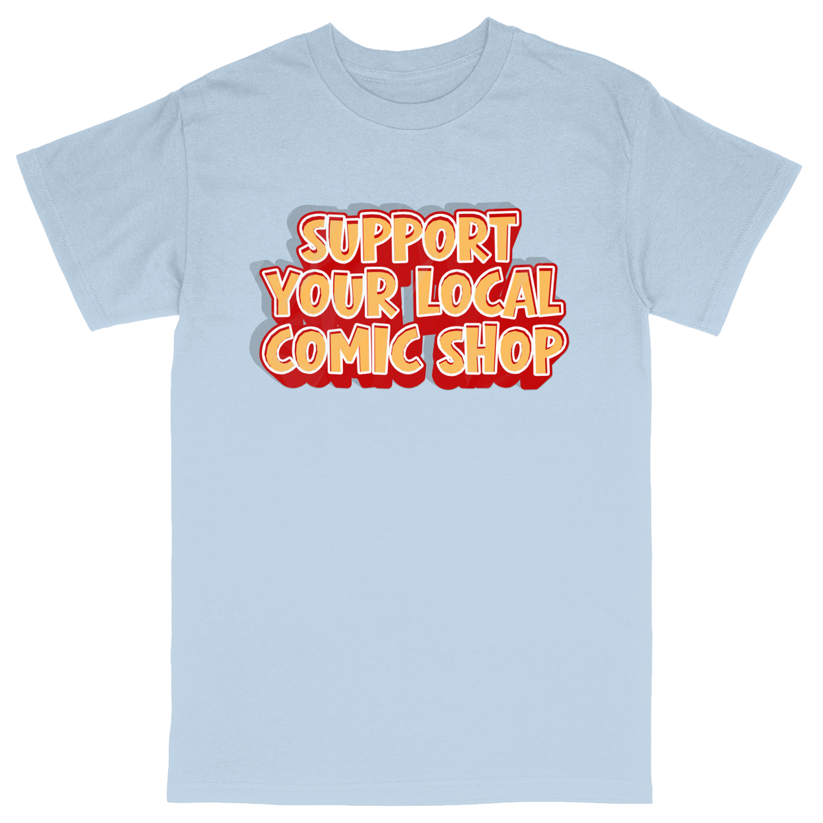 Basic Unisex Heavy Cotton T-Shirt - Light Blue - front***Light Blue|||Basic Unisex Heavy Cotton T-Shirt