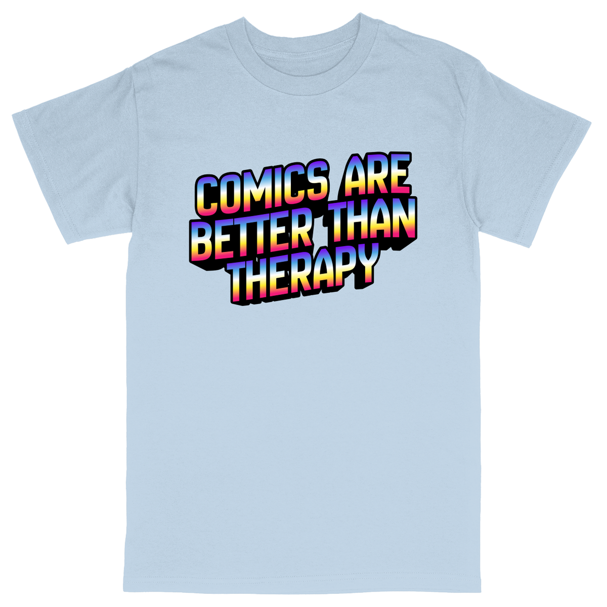 Basic Unisex Heavy Cotton T-Shirt - Light Blue - front***Light Blue|||Basic Unisex Heavy Cotton T-Shirt