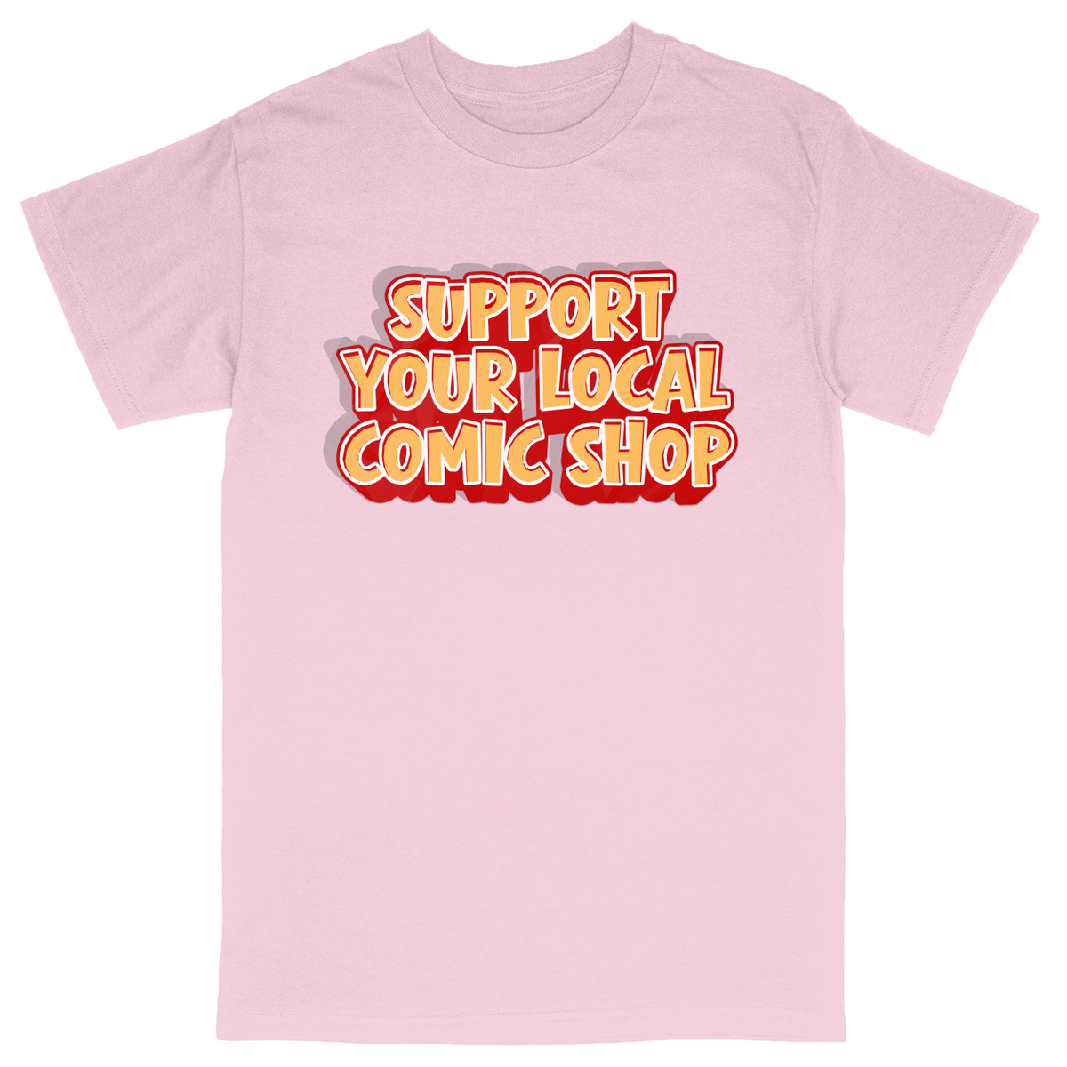 Basic Unisex Heavy Cotton T-Shirt - Light Pink - front***Light Pink|||Basic Unisex Heavy Cotton T-Shirt