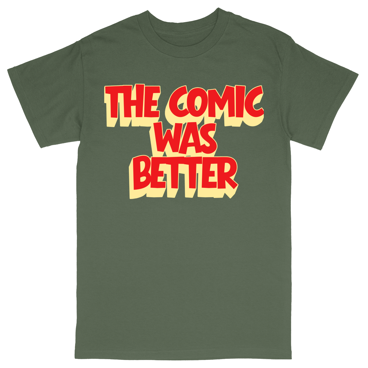 Basic Unisex Heavy Cotton T-Shirt - Military Green - front***Military Green|||Basic Unisex Heavy Cotton T-Shirt