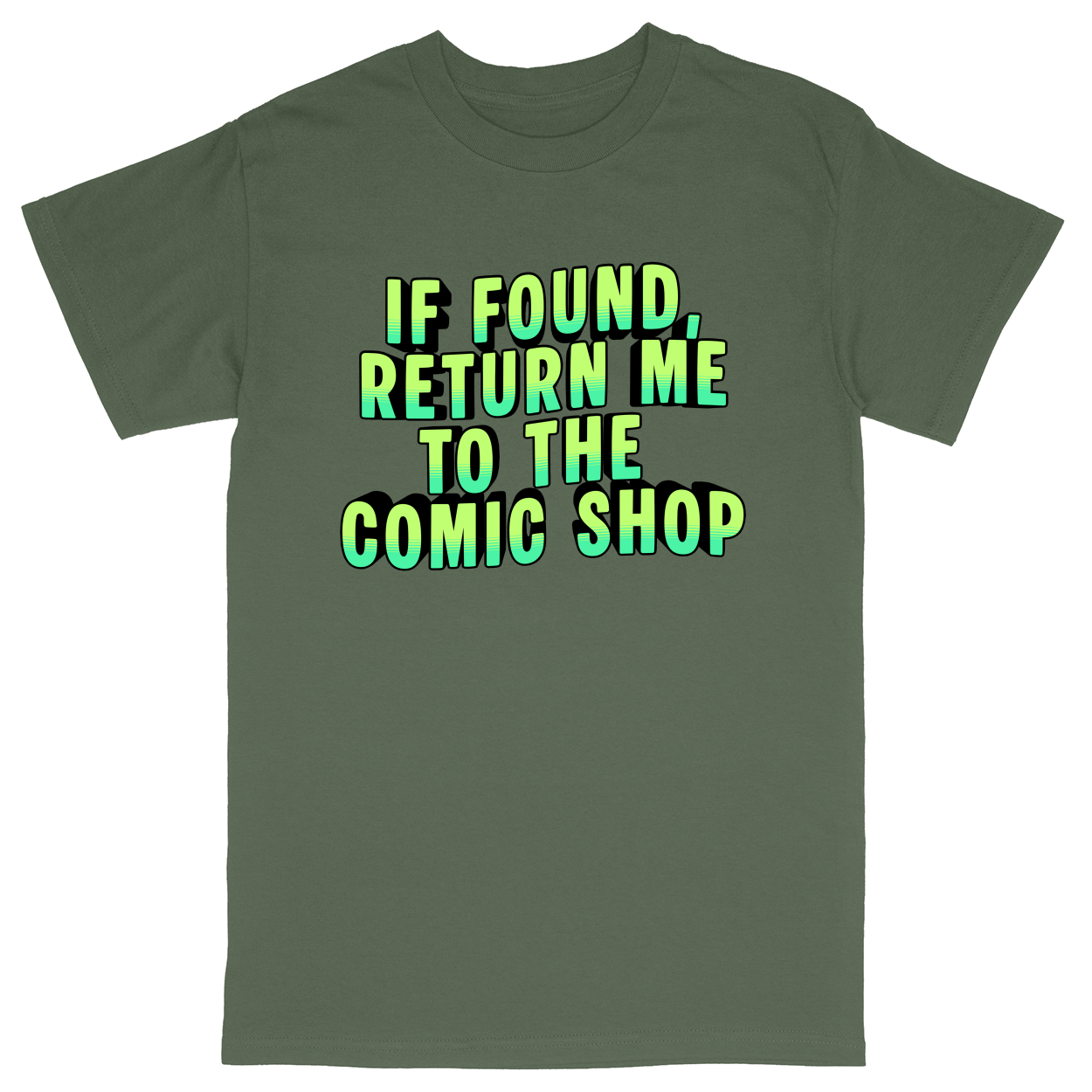Basic Unisex Heavy Cotton T-Shirt - Military Green - front***Military Green|||Basic Unisex Heavy Cotton T-Shirt