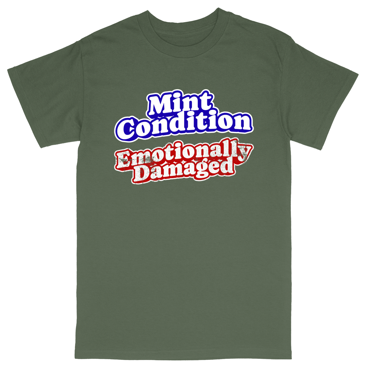Basic Unisex Heavy Cotton T-Shirt - Military Green - front***Military Green|||Basic Unisex Heavy Cotton T-Shirt