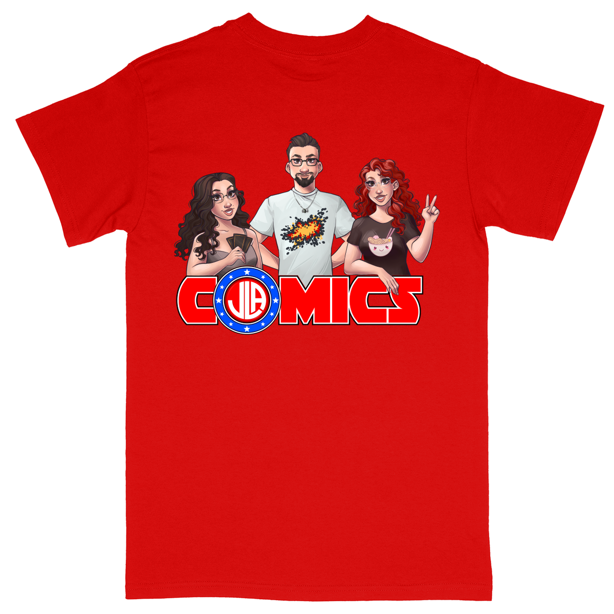 Basic Unisex Heavy Cotton T-Shirt - Red - back***Red|||Basic Unisex Heavy Cotton T-Shirt