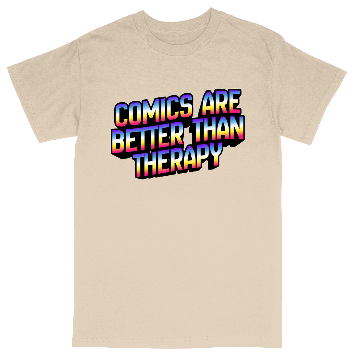 Basic Unisex Heavy Cotton T-Shirt - Sand - front***Sand|||Basic Unisex Heavy Cotton T-Shirt