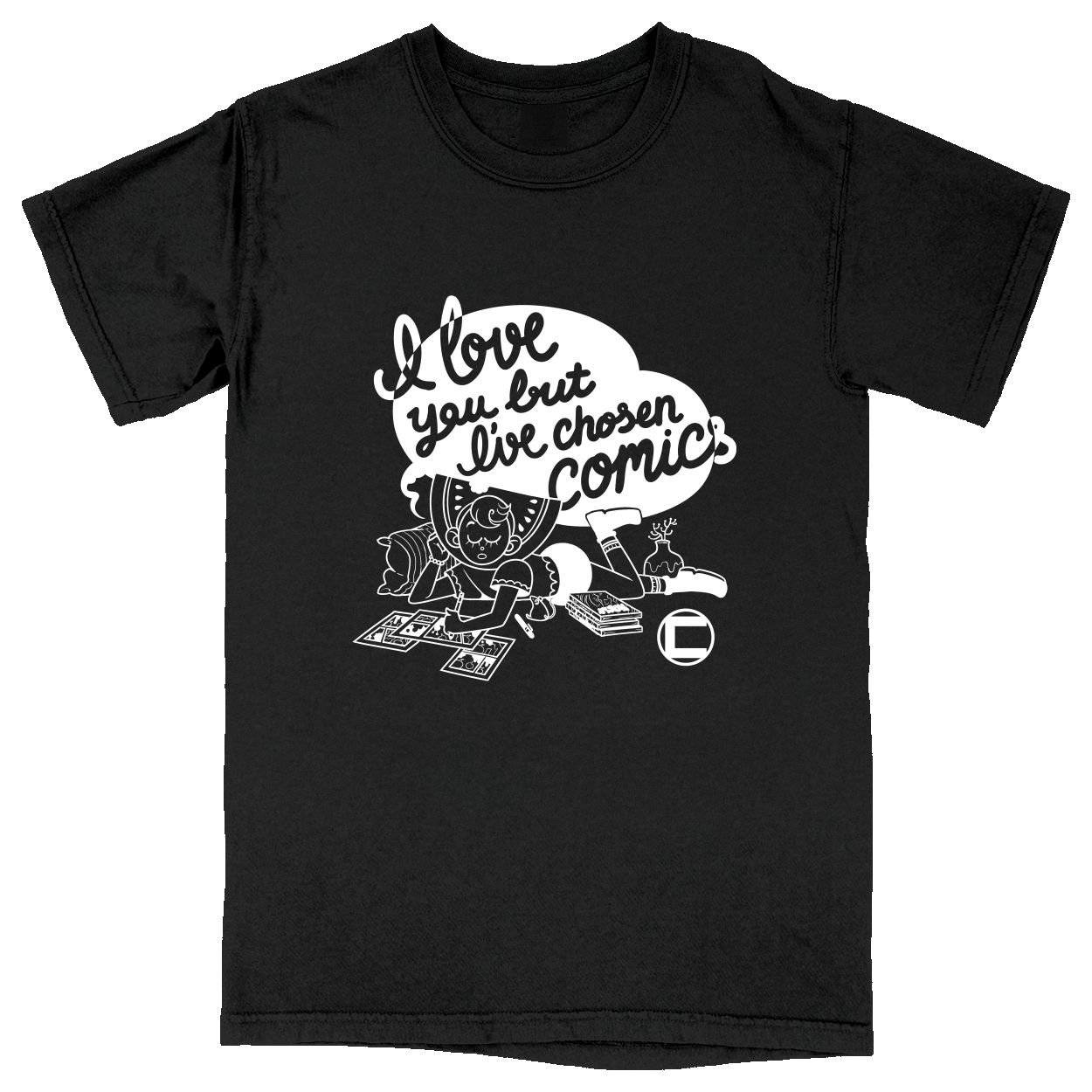 Comfort Colors Soft Heavyweight Tee - Black - front***Black|||Comfort Colors Soft Heavyweight Tee