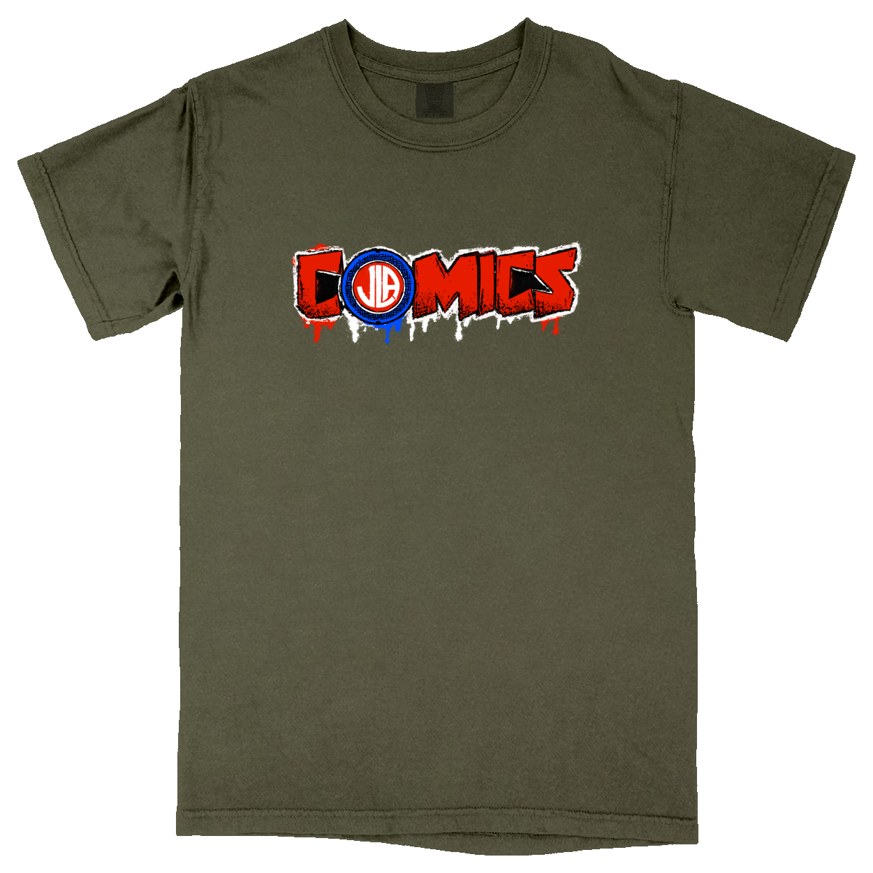 Comfort Colors Soft Heavyweight Tee - Military Green - front***Military Green|||Comfort Colors Soft Heavyweight Tee