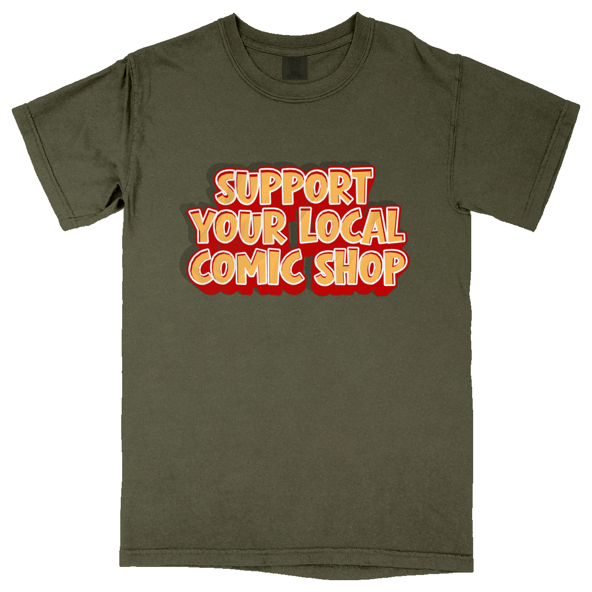 Comfort Colors Soft Heavyweight Tee - Military Green - front***Military Green|||Comfort Colors Soft Heavyweight Tee