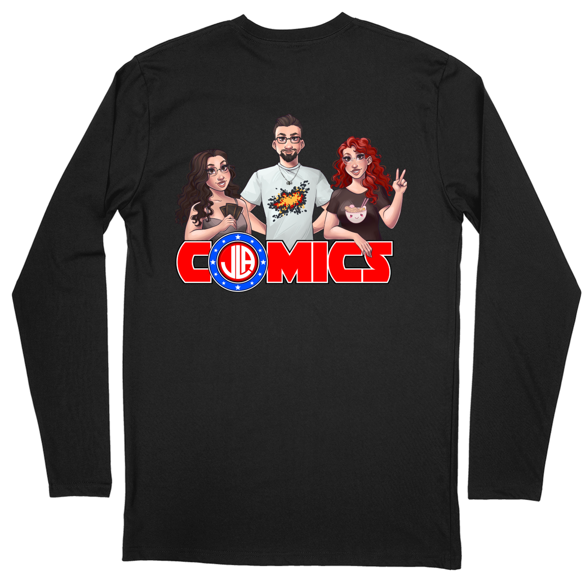 Long Sleeve Unisex T-shirt - Black - back