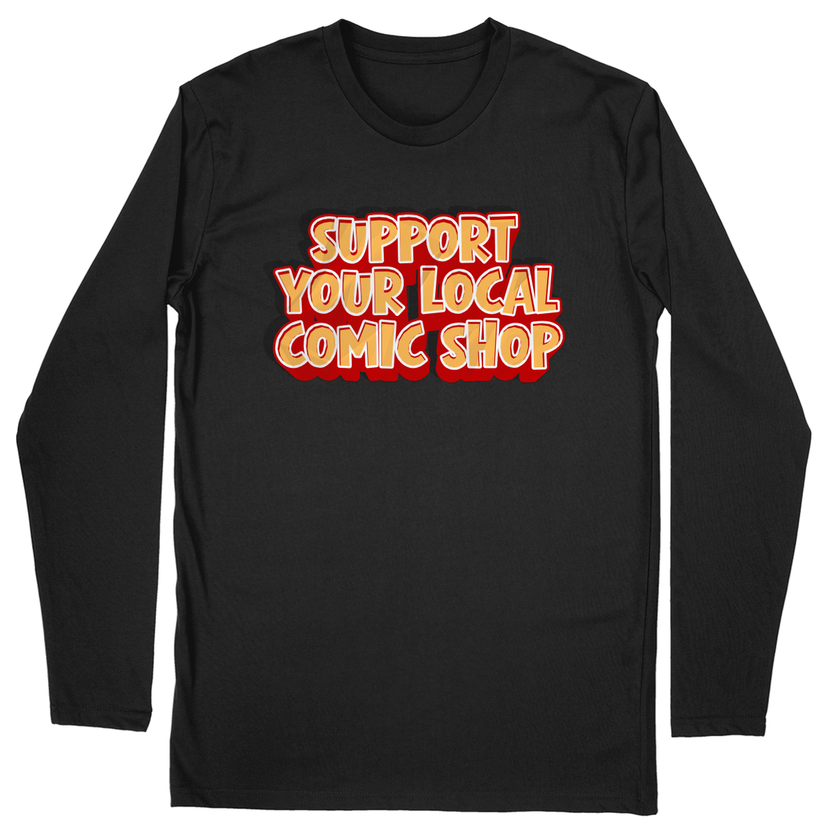 Long Sleeve Unisex T-shirt - Black - front***Black|||Long Sleeve Unisex T-shirt