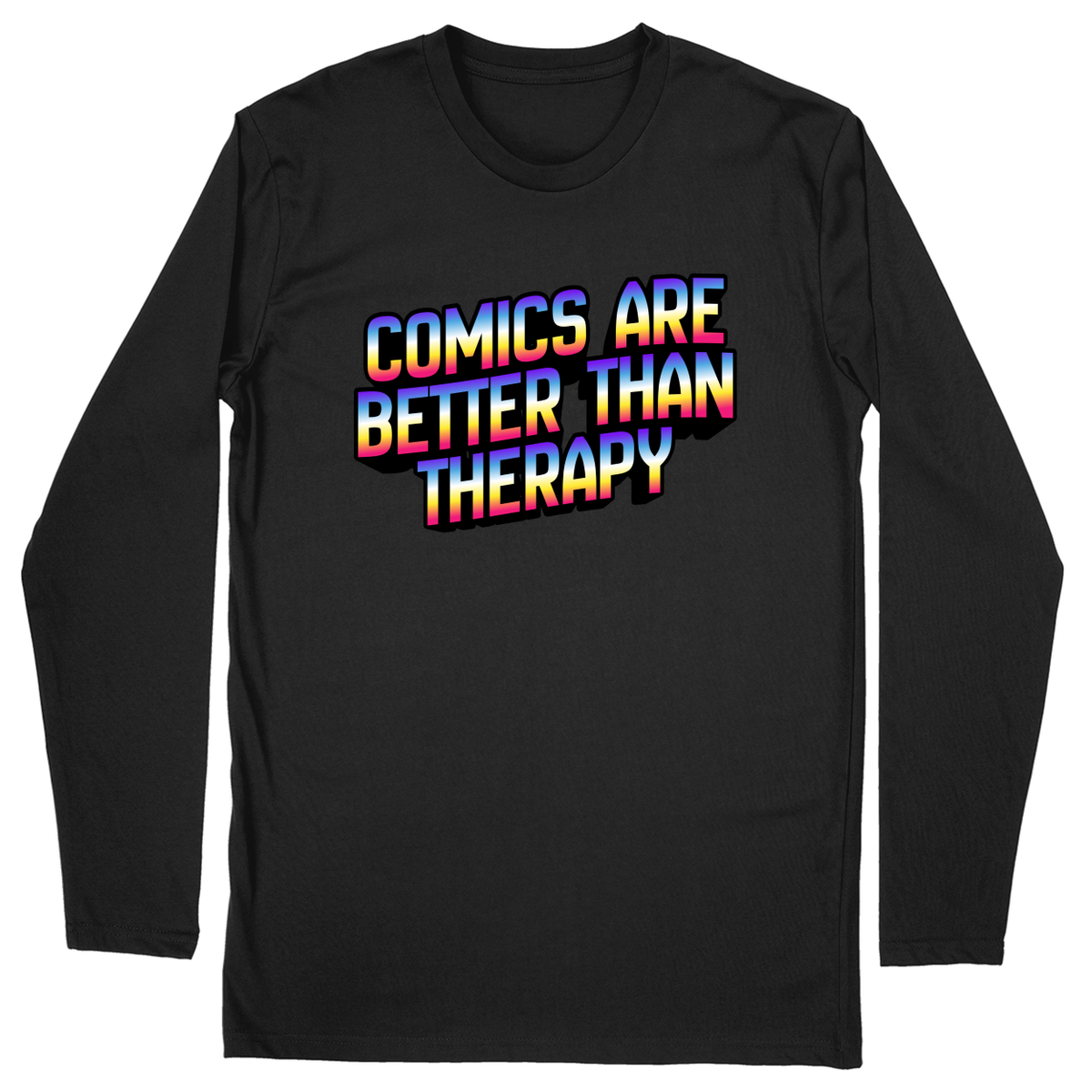 Long Sleeve Unisex T-shirt - Black - front