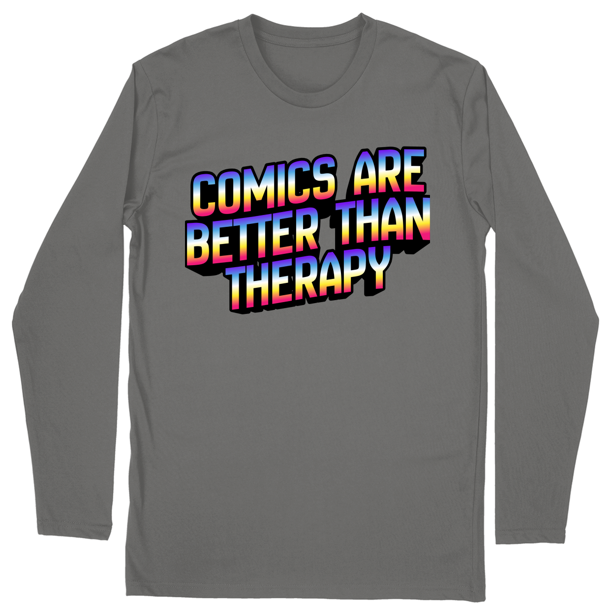 Long Sleeve Unisex T-shirt - Charcoal - front