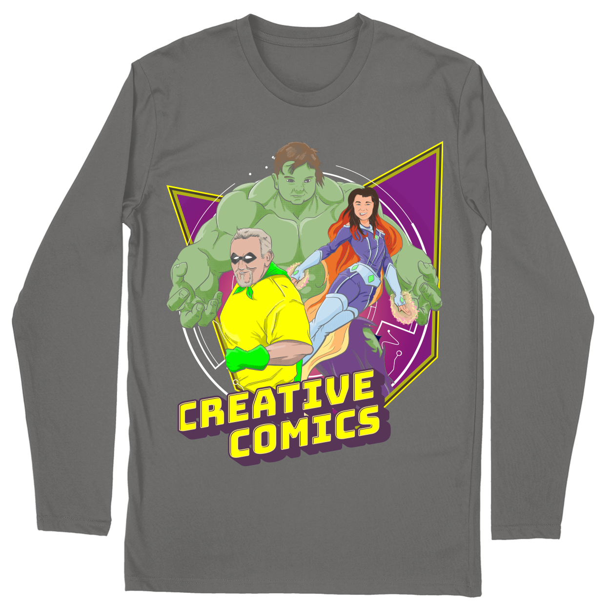 Long Sleeve Unisex T-shirt - Charcoal - front