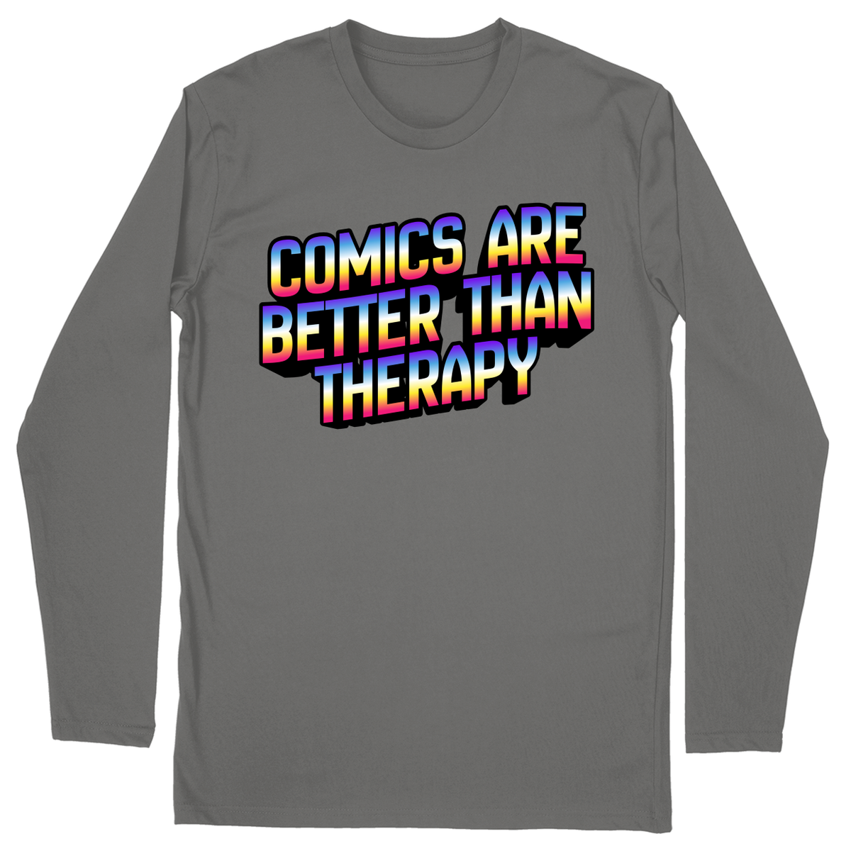 Long Sleeve Unisex T-shirt - Charcoal - front***Charcoal|||Long Sleeve Unisex T-shirt