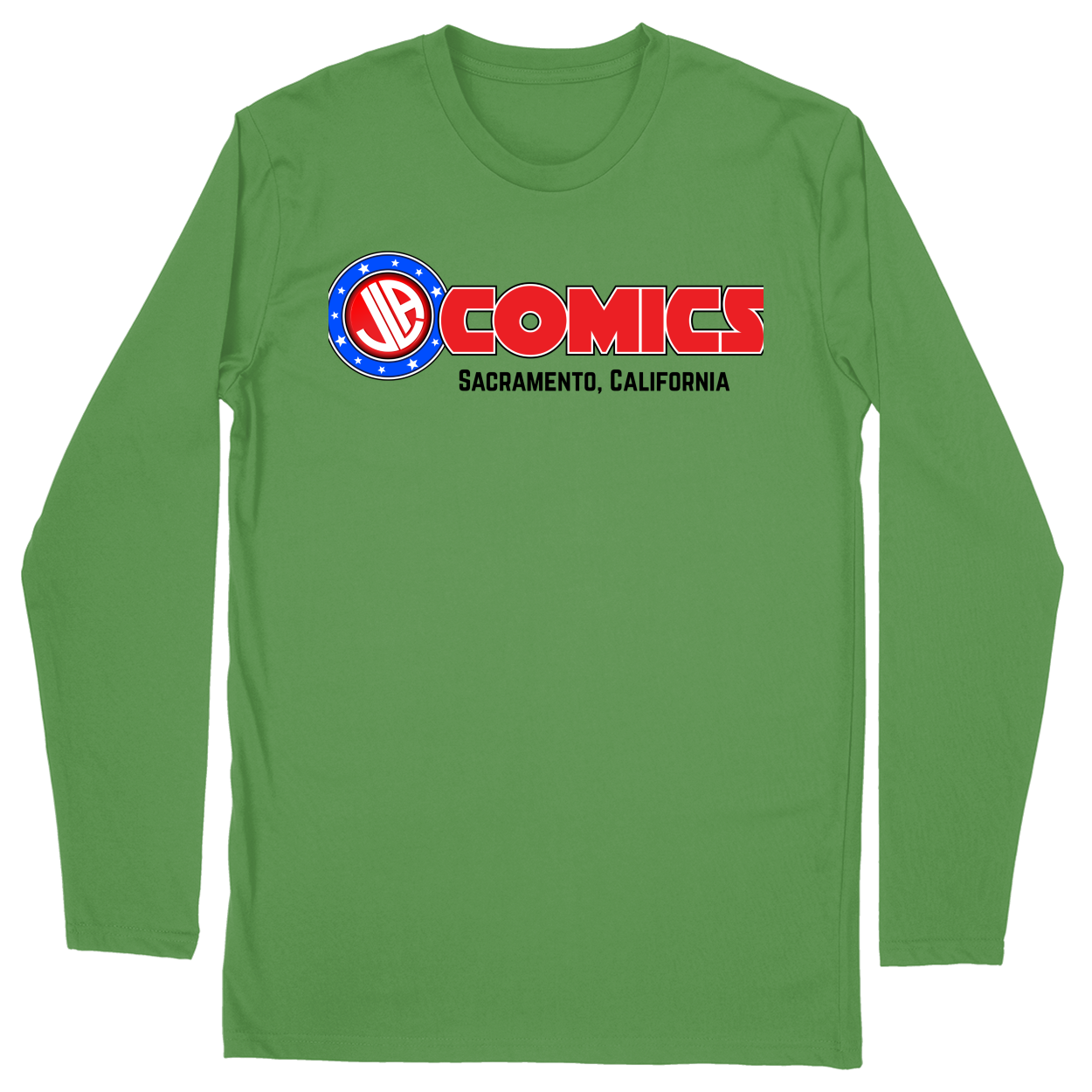 Long Sleeve Unisex T-shirt - Green - front***Green|||Long Sleeve Unisex T-shirt