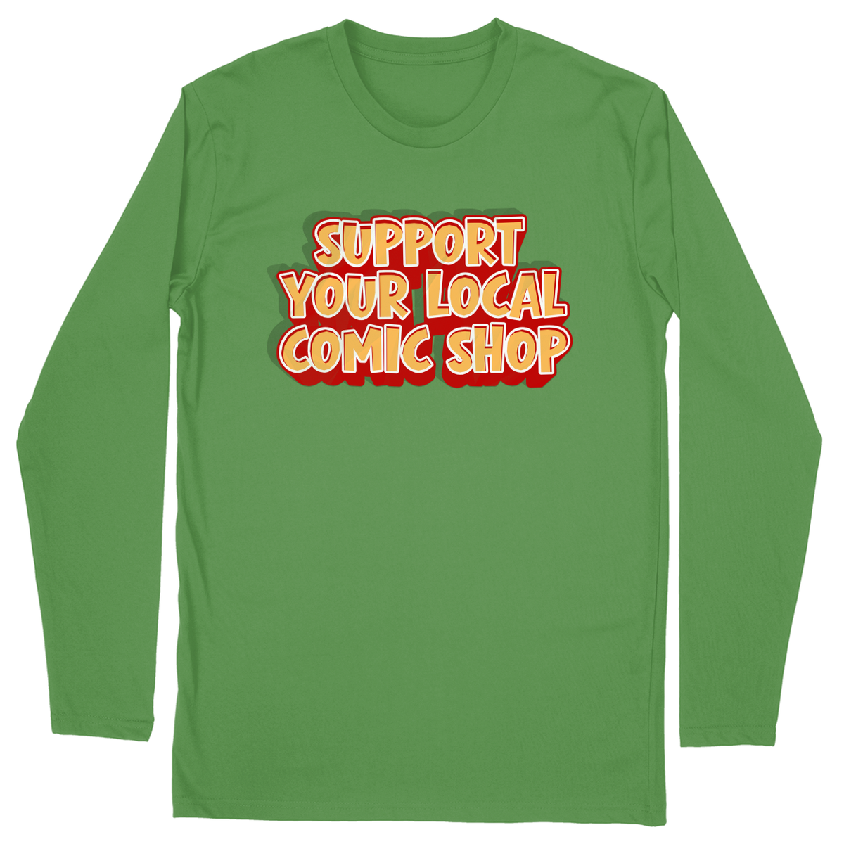 Long Sleeve Unisex T-shirt - Green - front***Green|||Long Sleeve Unisex T-shirt