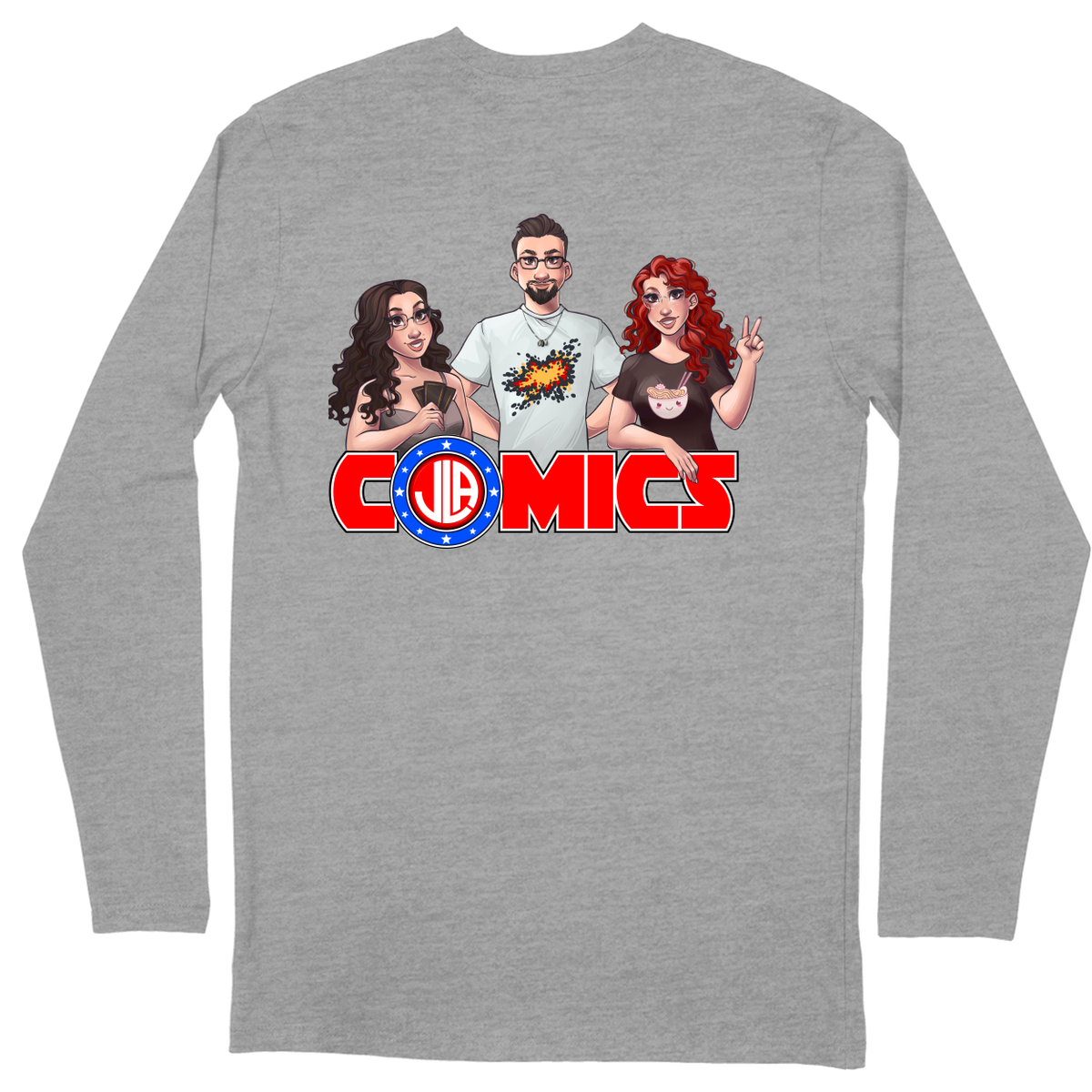 Long Sleeve Unisex T-shirt - Heather Grey - back