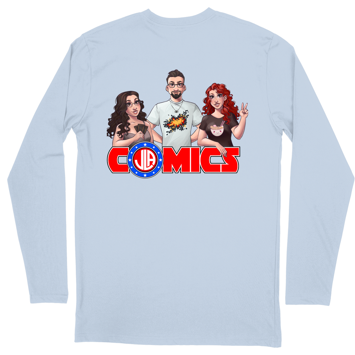 Long Sleeve Unisex T-shirt - Light Blue - back***Light Blue|||Long Sleeve Unisex T-shirt
