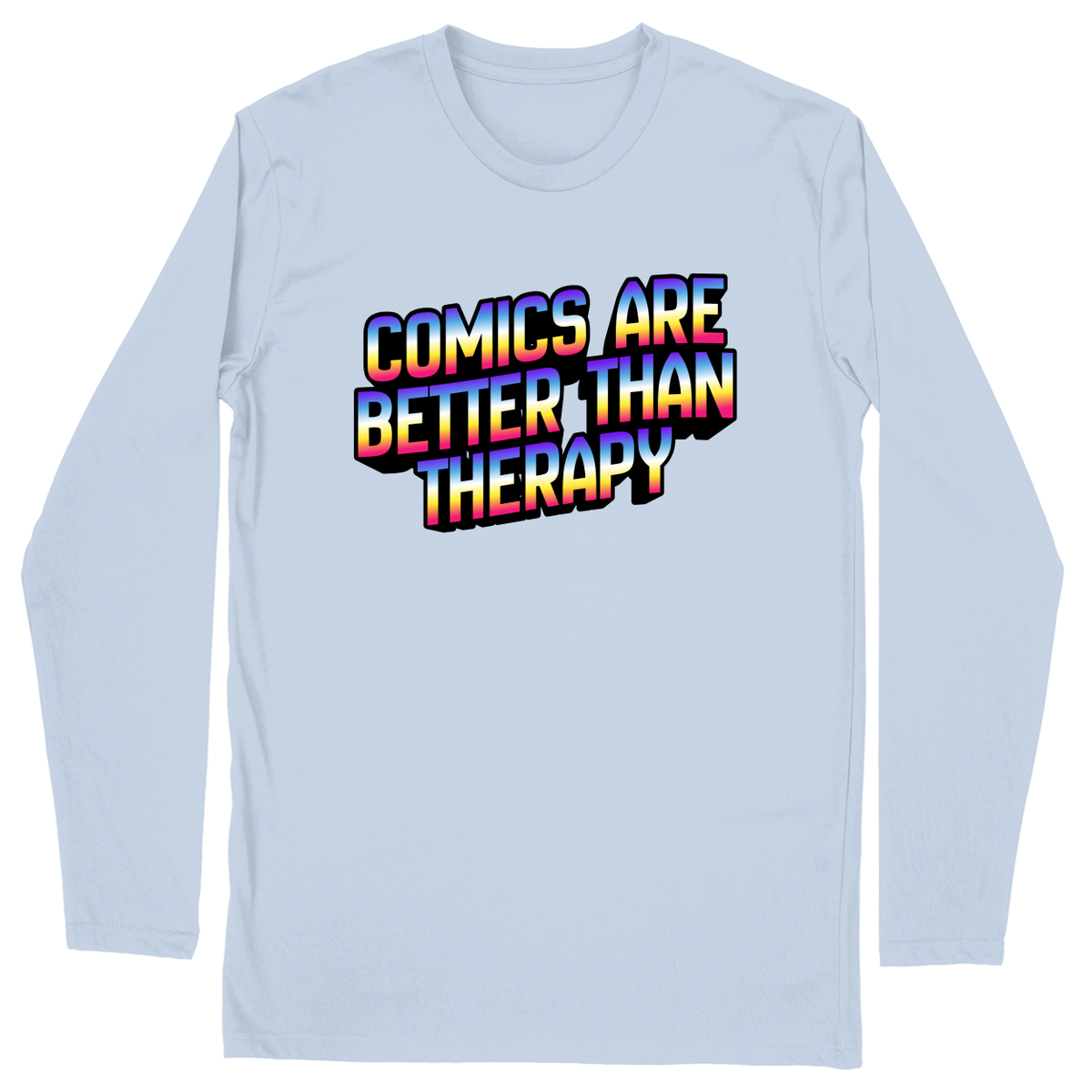 Long Sleeve Unisex T-shirt - Light Blue - front***Light Blue|||Long Sleeve Unisex T-shirt