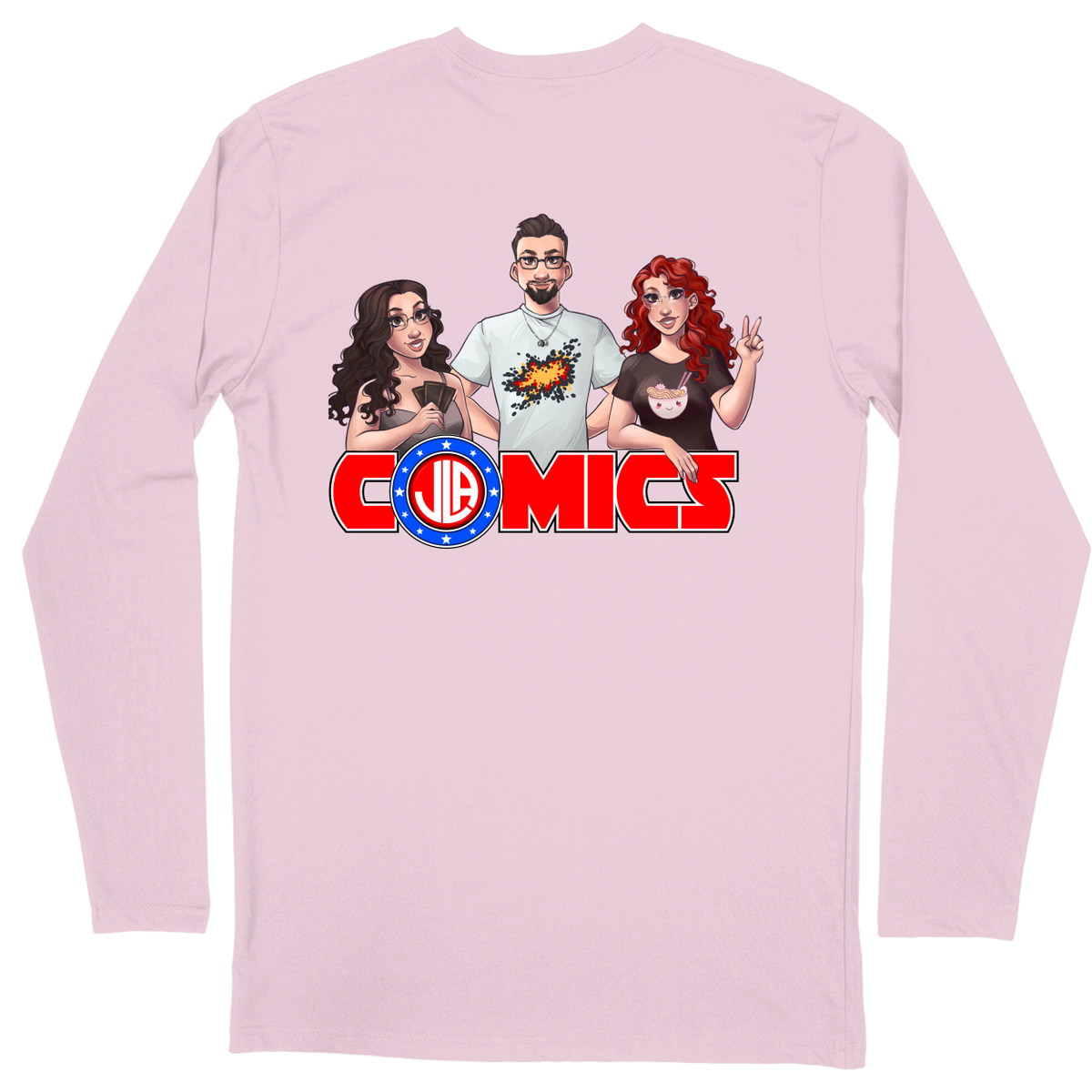 Long Sleeve Unisex T-shirt - Light Pink - back***Light Pink|||Long Sleeve Unisex T-shirt
