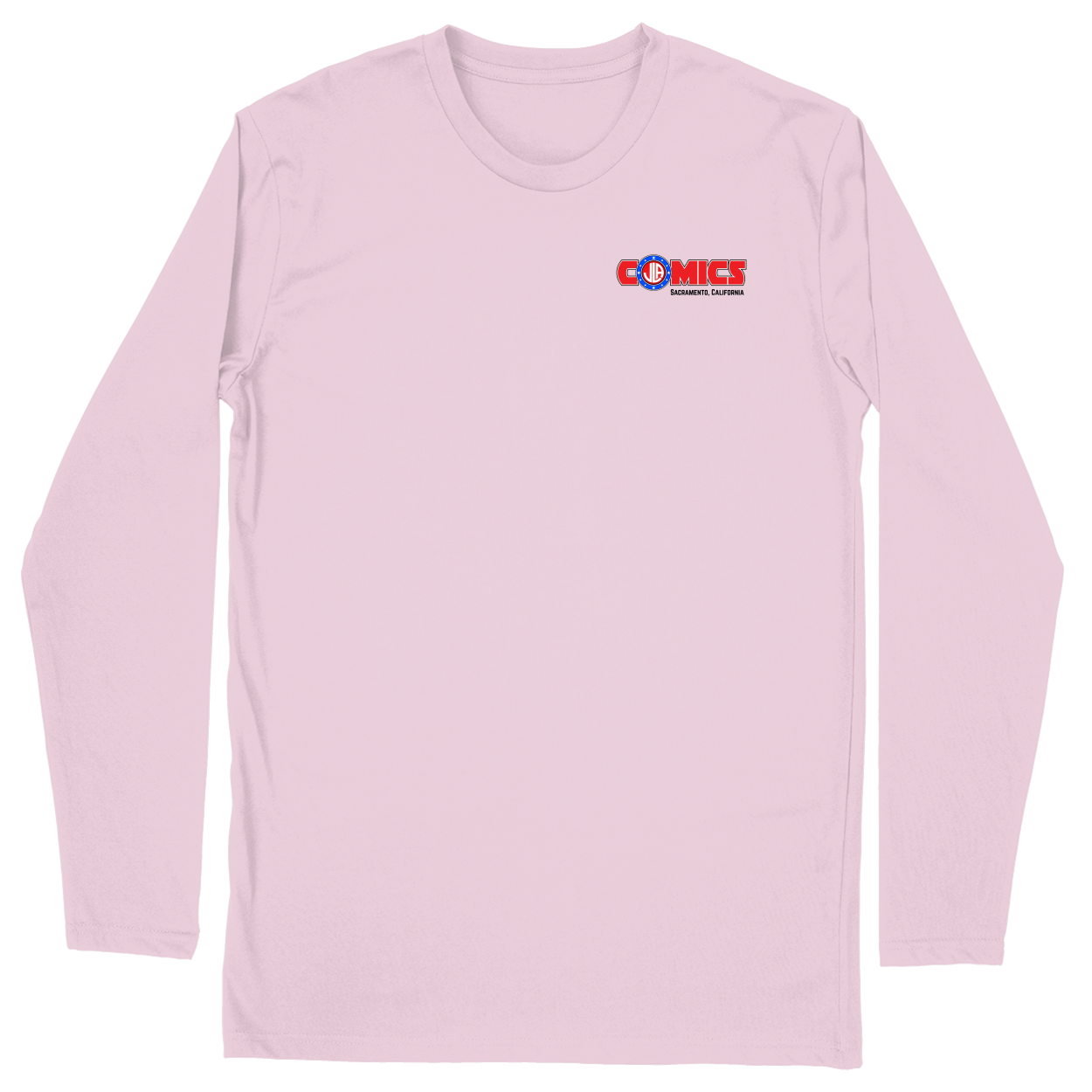Long Sleeve Unisex T-shirt - Light Pink - front***Light Pink|||Long Sleeve Unisex T-shirt