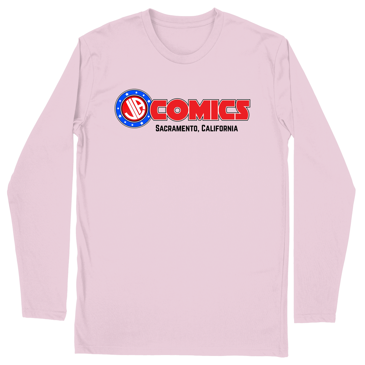 Long Sleeve Unisex T-shirt - Light Pink - front***Light Pink|||Long Sleeve Unisex T-shirt
