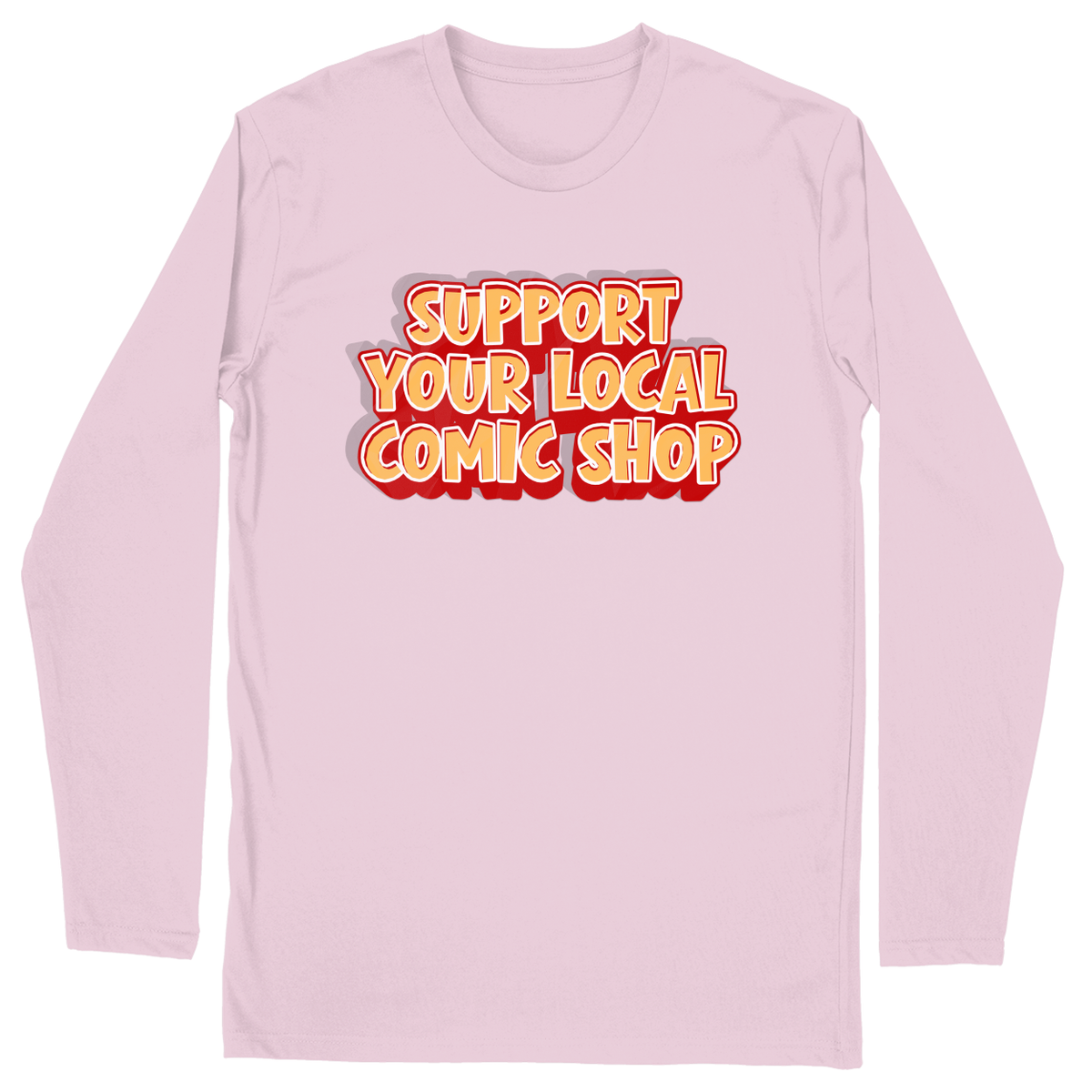 Long Sleeve Unisex T-shirt - Light Pink - front***Light Pink|||Long Sleeve Unisex T-shirt