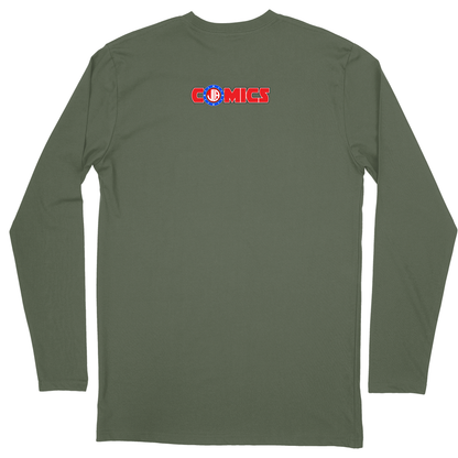 Long Sleeve Unisex T-shirt - Military Green - back