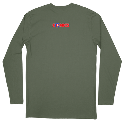 Long Sleeve Unisex T-shirt - Military Green - back