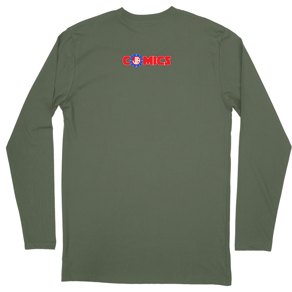 Long Sleeve Unisex T-shirt - Military Green - back***Military Green|||Long Sleeve Unisex T-shirt