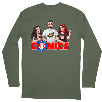Long Sleeve Unisex T-shirt - Military Green - back
