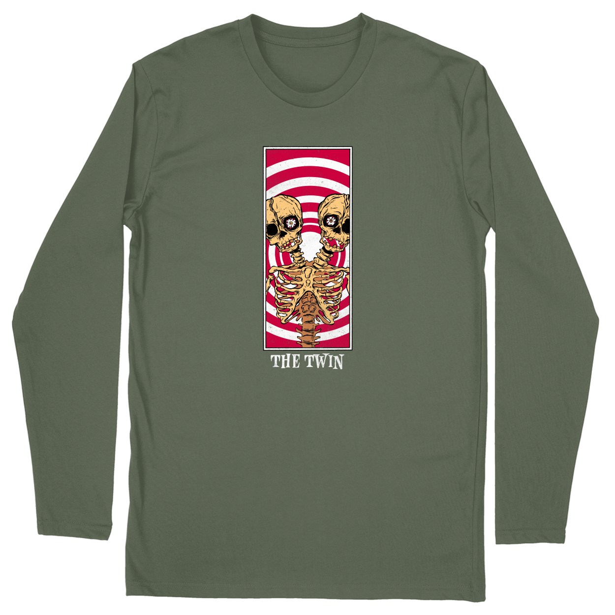 Long Sleeve Unisex T-shirt - Military Green - front***Military Green|||Long Sleeve Unisex T-shirt