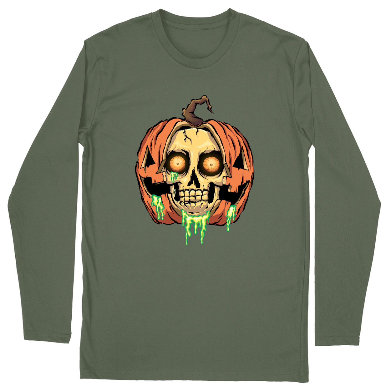 Long Sleeve Unisex T-shirt - Military Green - front