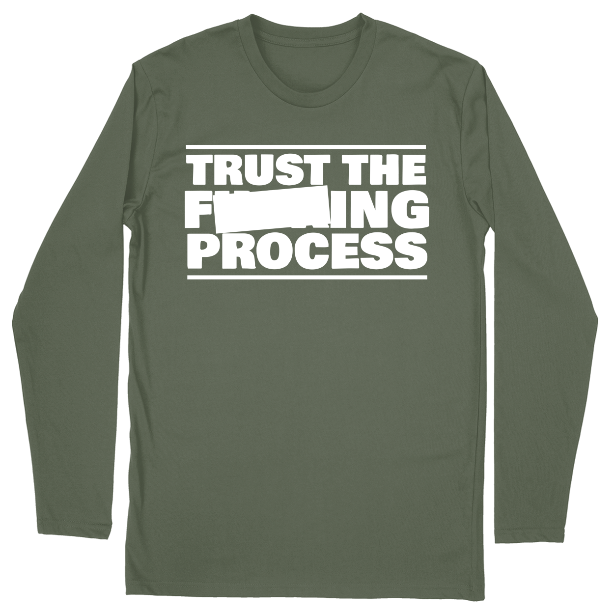 Long Sleeve Unisex T-shirt - Military Green - front***Military Green|||Long Sleeve Unisex T-shirt