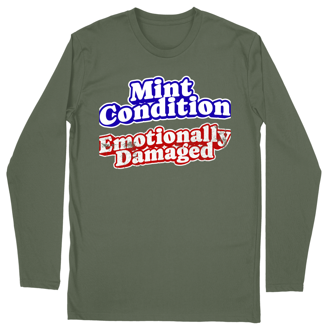 Long Sleeve Unisex T-shirt - Military Green - front