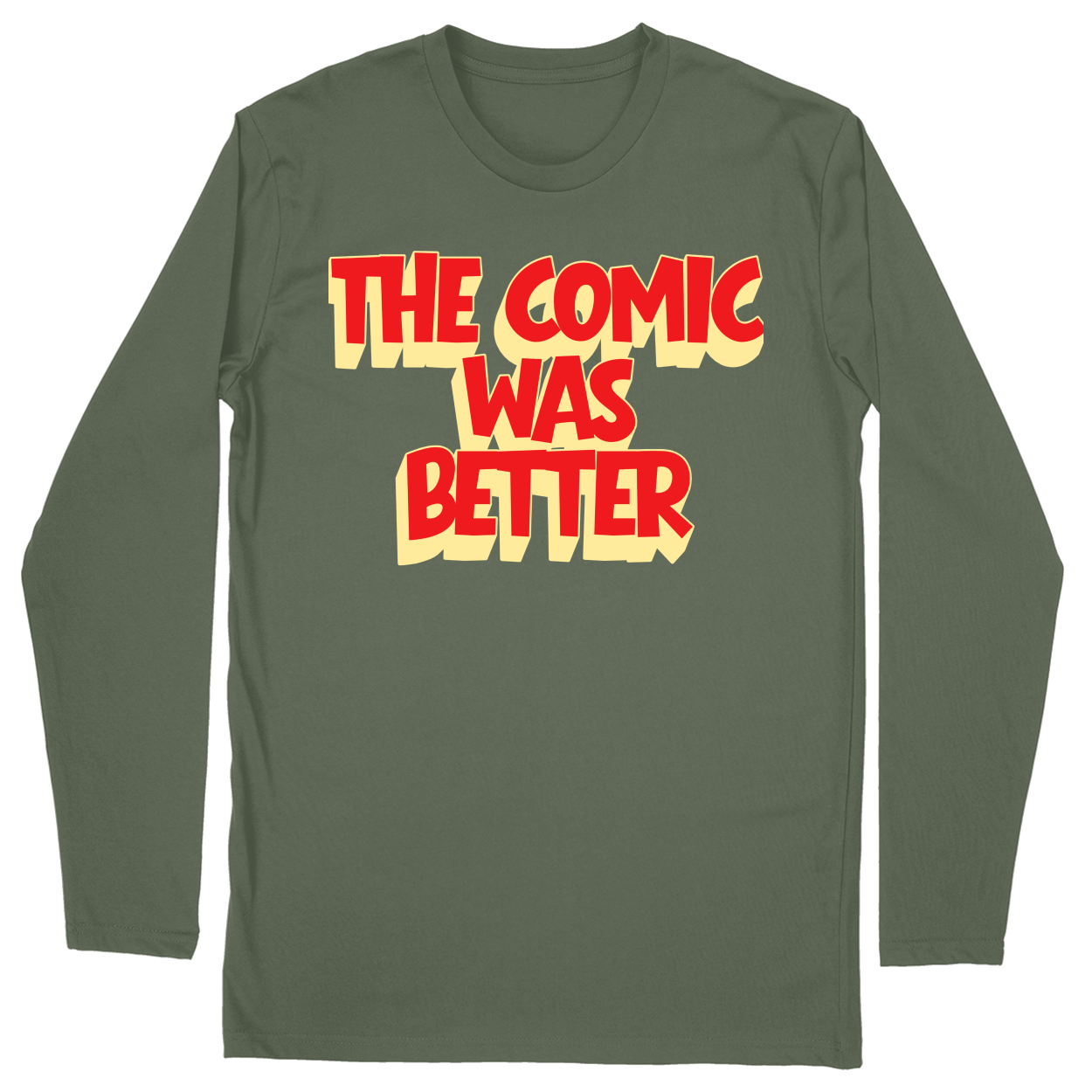 Long Sleeve Unisex T-shirt - Military Green - front***Military Green|||Long Sleeve Unisex T-shirt