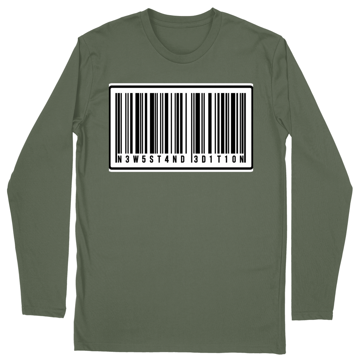 Long Sleeve Unisex T-shirt - Military Green - front***Military Green|||Long Sleeve Unisex T-shirt
