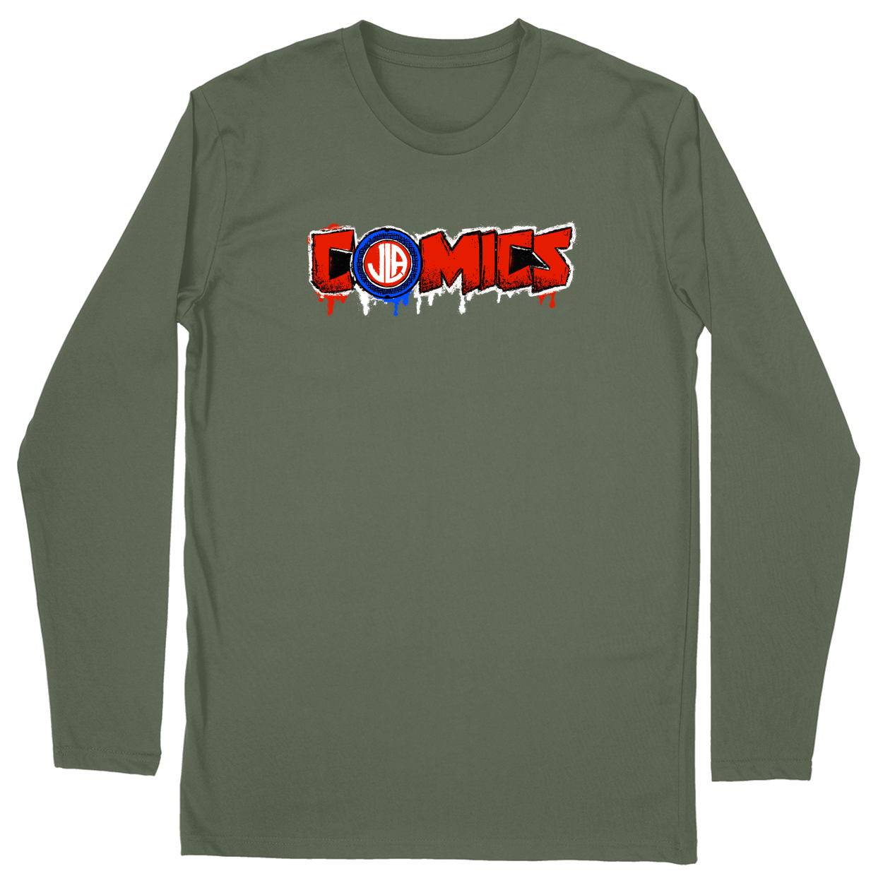 Long Sleeve Unisex T-shirt - Military Green - front