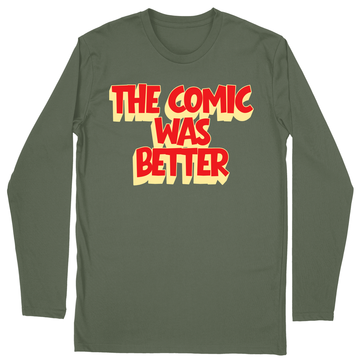 Long Sleeve Unisex T-shirt - Military Green - front***Military Green|||Long Sleeve Unisex T-shirt