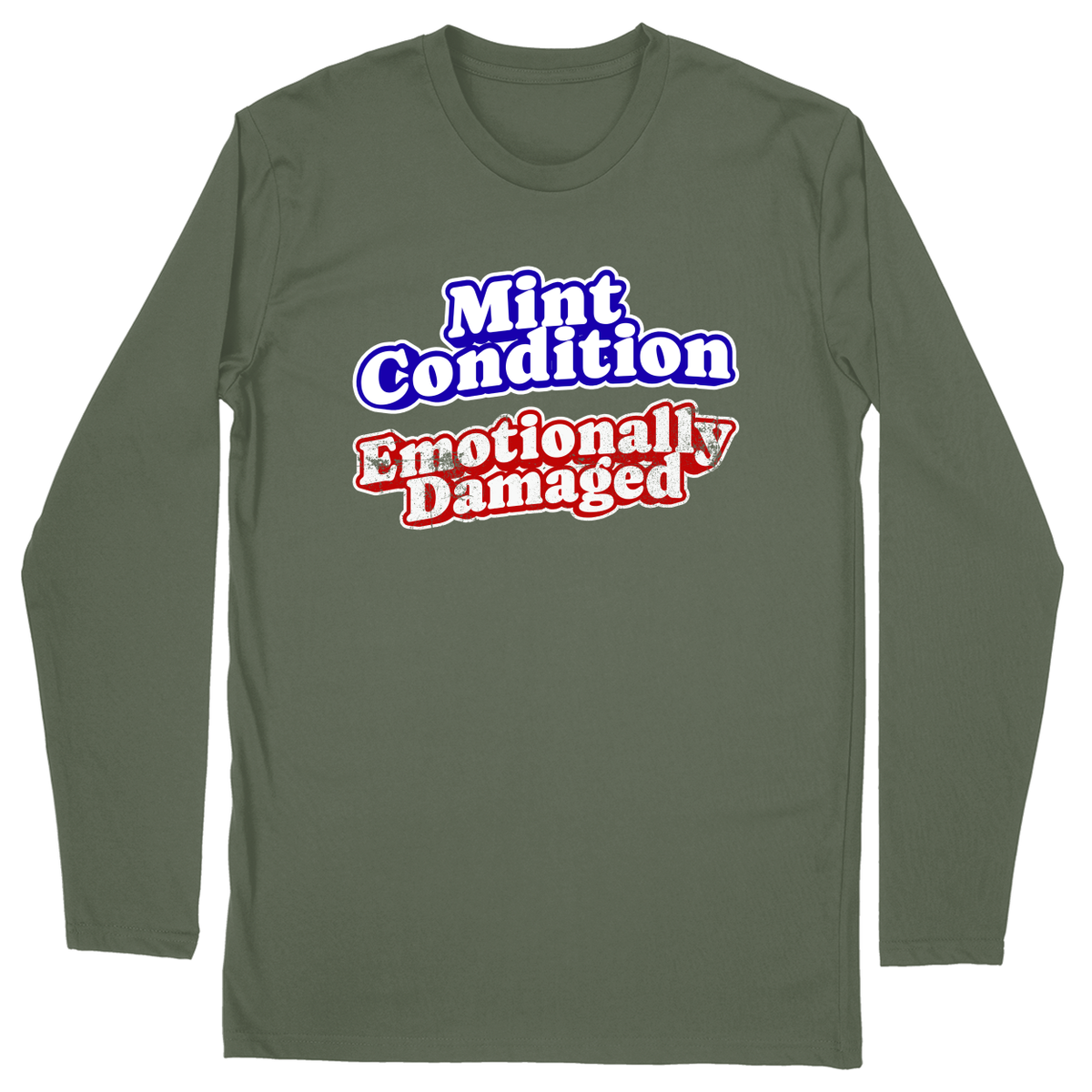 Long Sleeve Unisex T-shirt - Military Green - front***Military Green|||Long Sleeve Unisex T-shirt