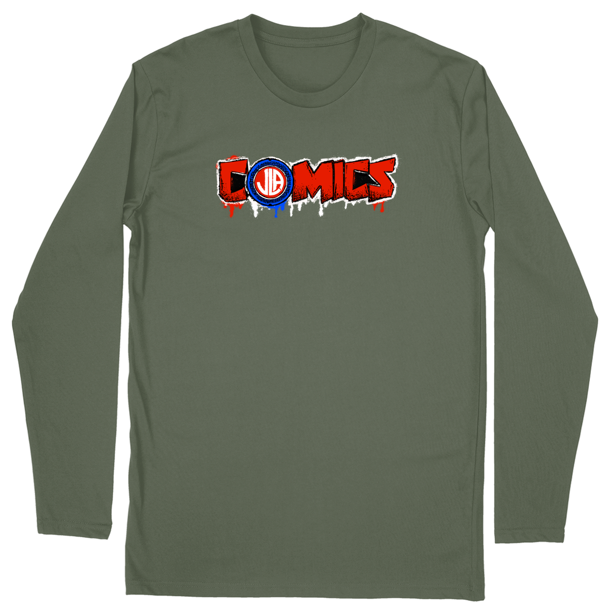 Long Sleeve Unisex T-shirt - Military Green - front