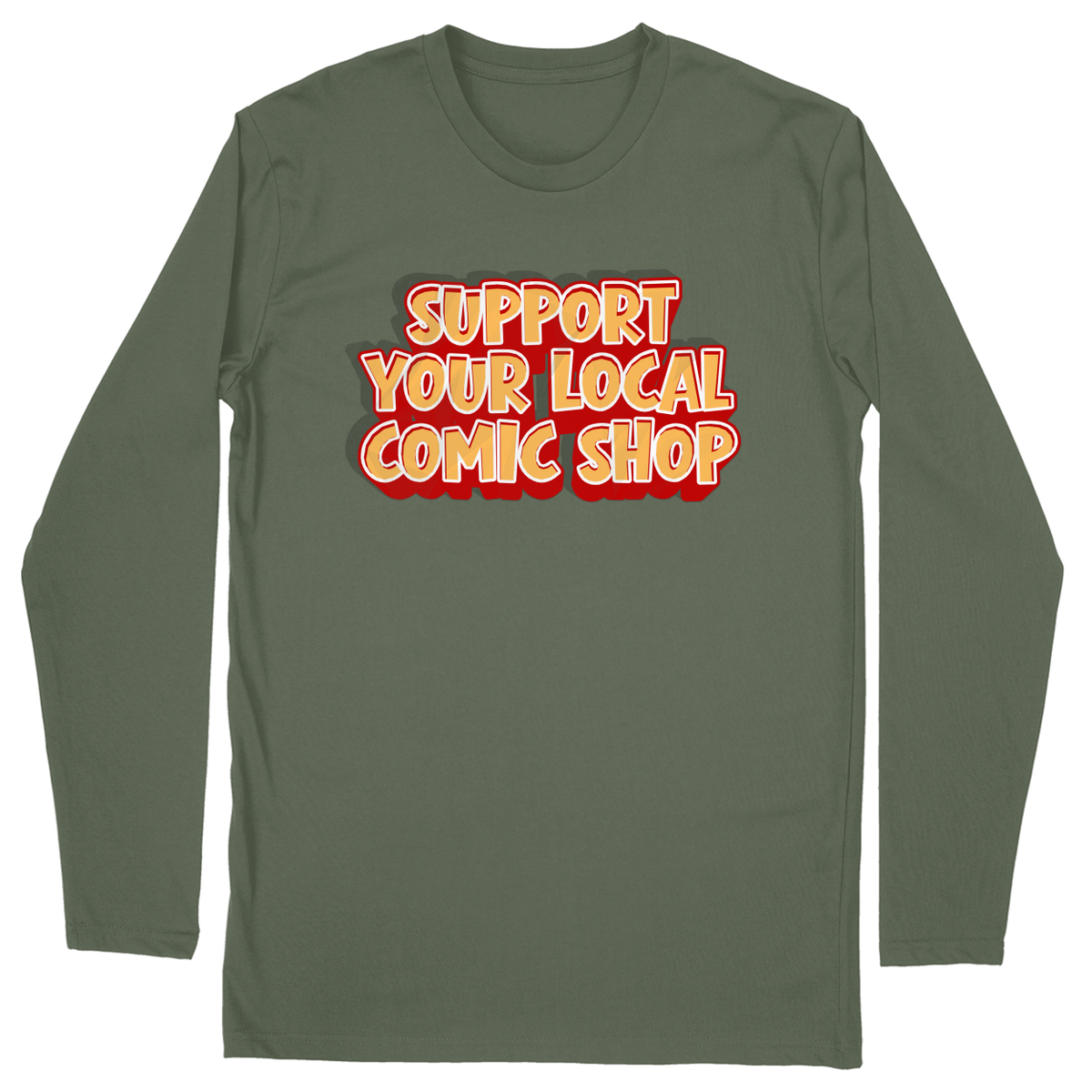 Long Sleeve Unisex T-shirt - Military Green - front