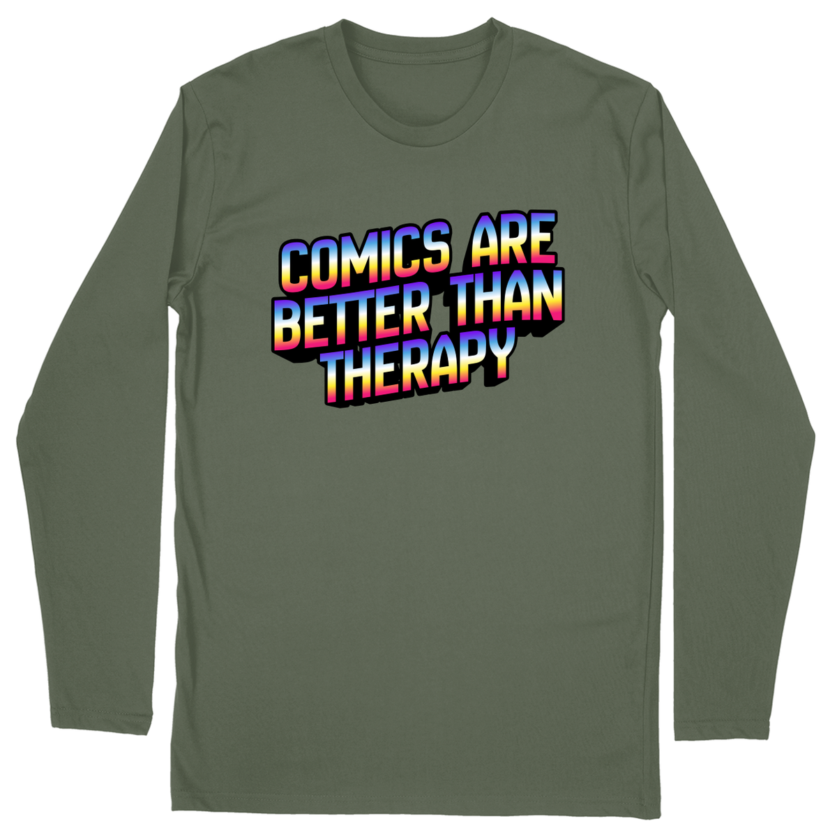 Long Sleeve Unisex T-shirt - Military Green - front
