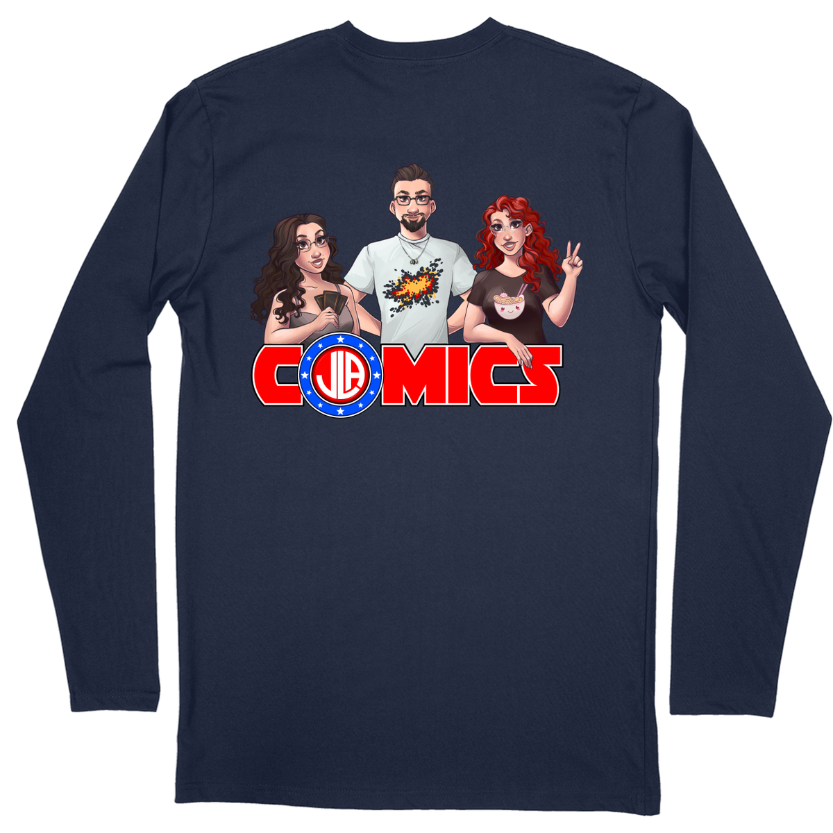 Long Sleeve Unisex T-shirt - Navy - back***Navy|||Long Sleeve Unisex T-shirt