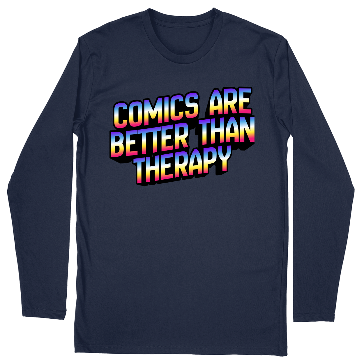 Long Sleeve Unisex T-shirt - Navy - front***Navy|||Long Sleeve Unisex T-shirt