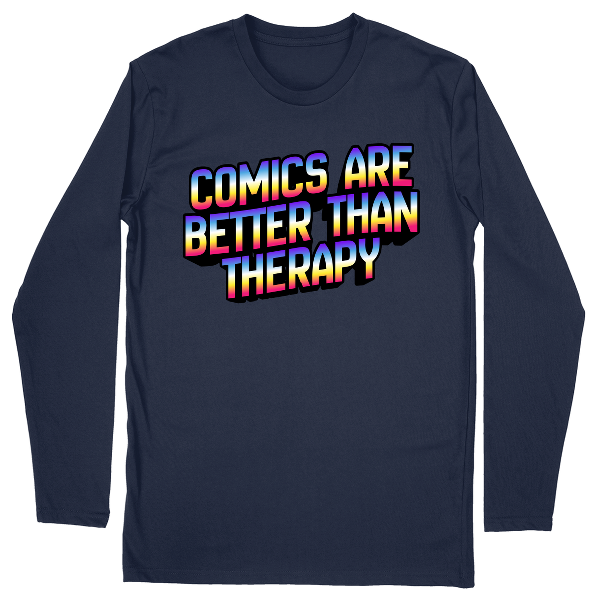 Long Sleeve Unisex T-shirt - Navy - front***Navy|||Long Sleeve Unisex T-shirt