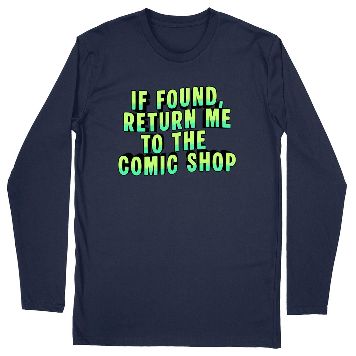 Long Sleeve Unisex T-shirt - Navy - front