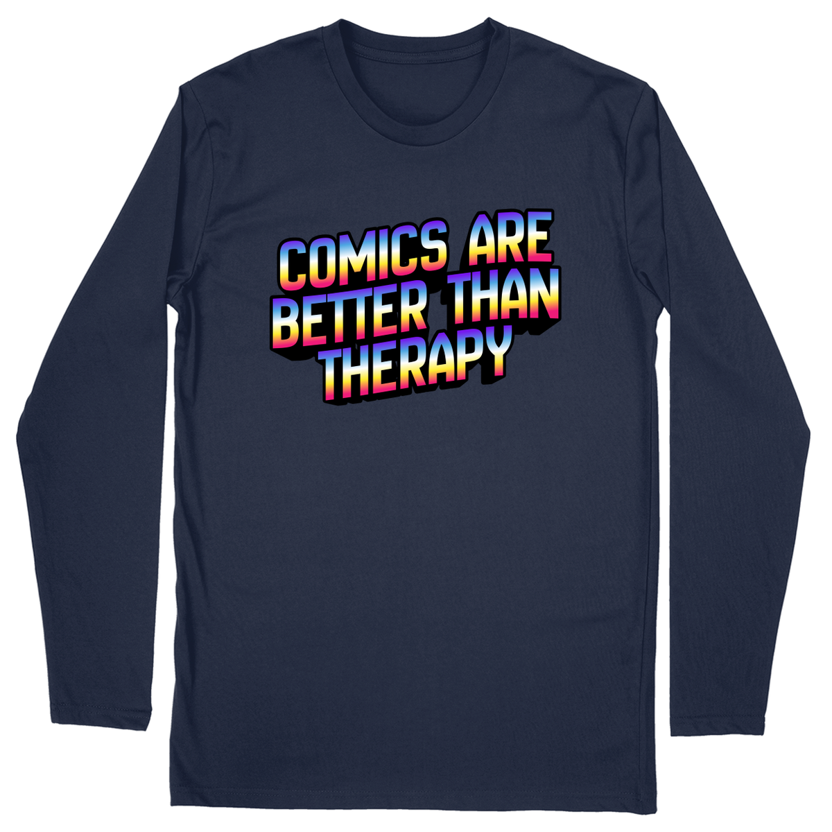 Long Sleeve Unisex T-shirt - Navy - front***Navy|||Long Sleeve Unisex T-shirt