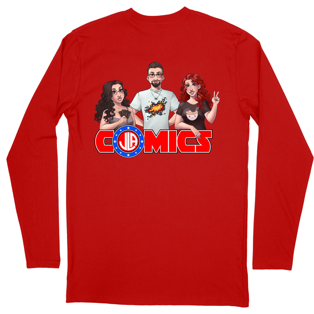 Long Sleeve Unisex T-shirt - Red - back***Red|||Long Sleeve Unisex T-shirt